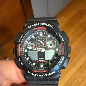 Casio Men's G-Shock Black with Red Accents Sport Watch